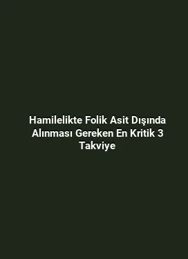 Hamilelikte Folik Asit Dışında Alınması Gereken En Kritik 3 Takviye