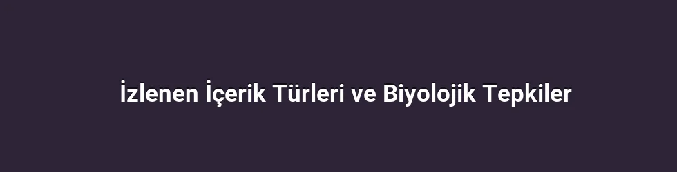 İzlenen İçerik Türleri ve Biyolojik Tepkiler