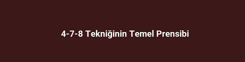 4-7-8 Tekniğinin Temel Prensibi