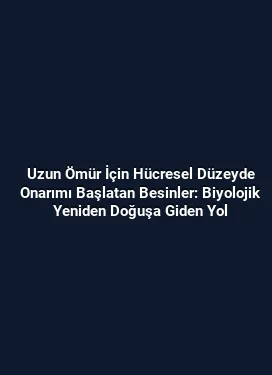 Uzun Ömür İçin Hücresel Düzeyde Onarımı Başlatan Besinler: Biyolojik Yeniden Doğuşa Giden Yol