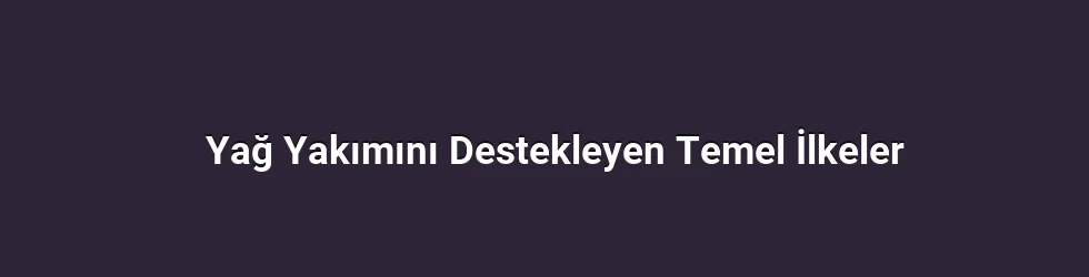 Yağ Yakımını Destekleyen Temel İlkeler