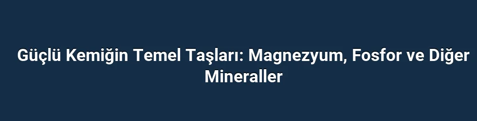 Giriş: Kemik Sağlığına Bütüncül Yaklaşım ve Kalsiyumun Yerini Düşünmek