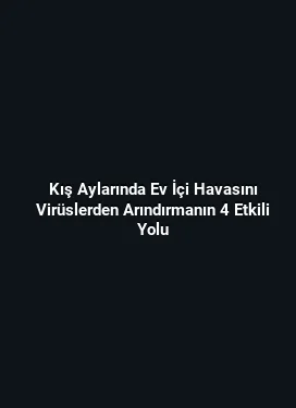 Kış Aylarında Ev İçi Havasını Virüslerden Arındırmanın 4 Etkili Yolu