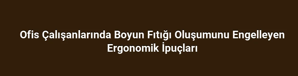 Ofis Çalışanlarında Boyun Fıtığı Oluşumunu Engelleyen Ergonomik İpuçları