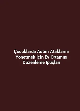Çocuklarda Astım Ataklarını Yönetmek İçin Ev Ortamını Düzenleme İpuçları