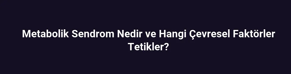 Metabolik Sendrom Nedir ve Hangi Çevresel Faktörler Tetikler?