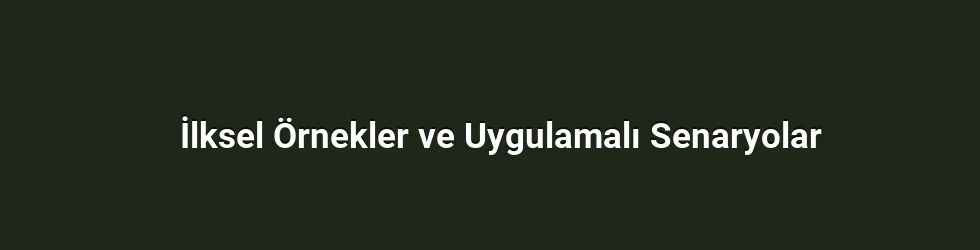 İlksel Örnekler ve Uygulamalı Senaryolar