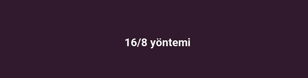 16/8 yöntemi
