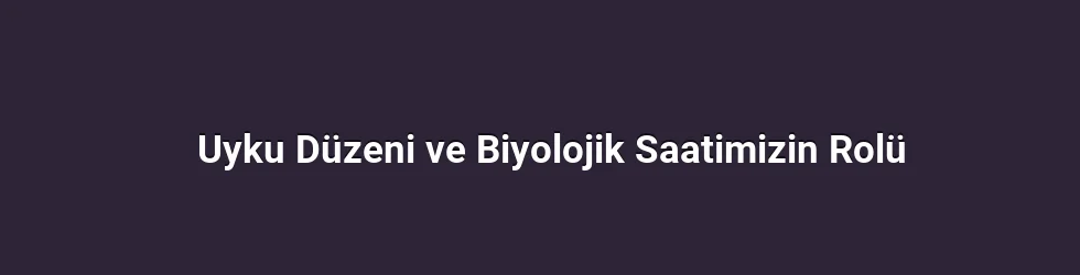 Uyku Düzeni ve Biyolojik Saatimizin Rolü