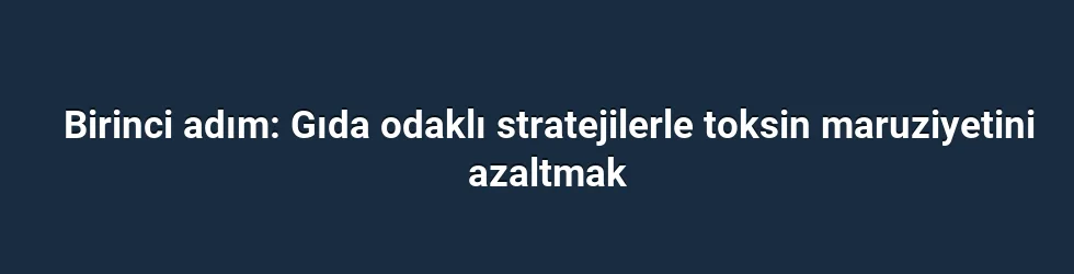 Birinci adım: Gıda odaklı stratejilerle toksin maruziyetini azaltmak