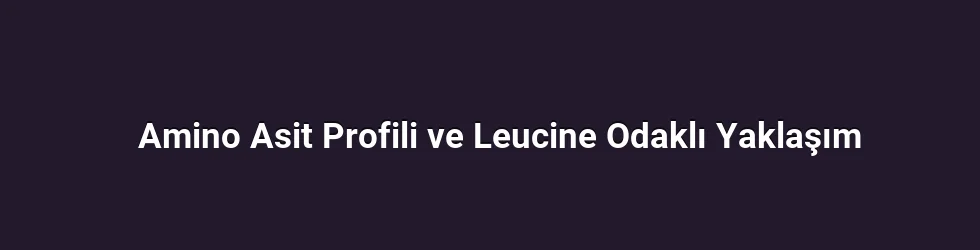 Amino Asit Profili ve Leucine Odaklı Yaklaşım