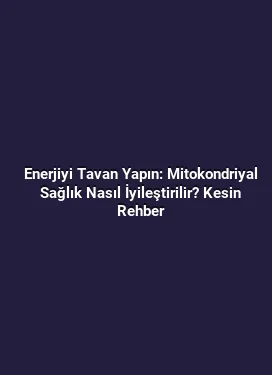Enerjiyi Tavan Yapın: Mitokondriyal Sağlık Nasıl İyileştirilir? Kesin Rehber