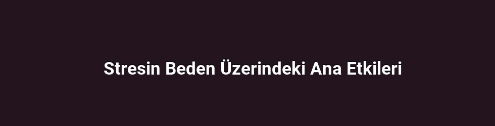 Stresin Beden Üzerindeki Ana Etkileri
