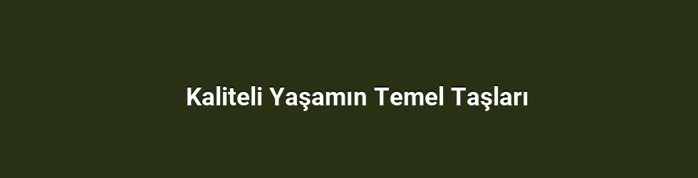 Kaliteli Yaşamın Temel Taşları