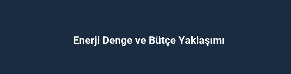 Enerji Denge ve Bütçe Yaklaşımı