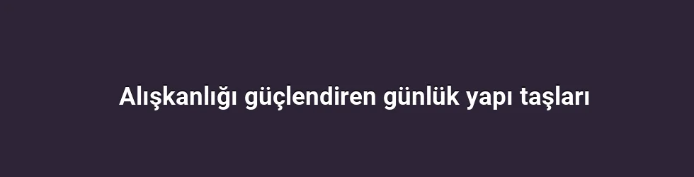 Alışkanlığı güçlendiren günlük yapı taşları