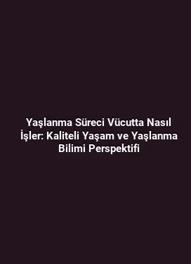 Yaşlanma Süreci Vücutta Nasıl İşler: Kaliteli Yaşam ve Yaşlanma Bilimi Perspektifi