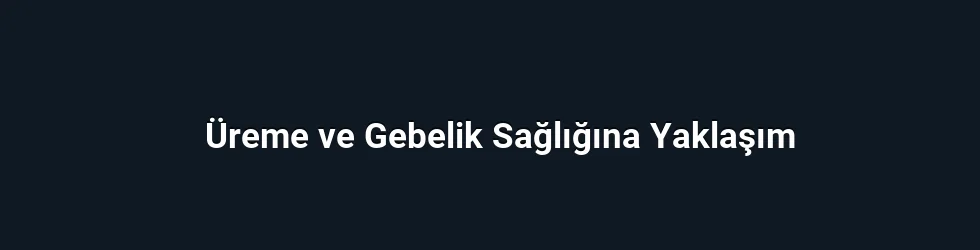 Üreme ve Gebelik Sağlığına Yaklaşım
