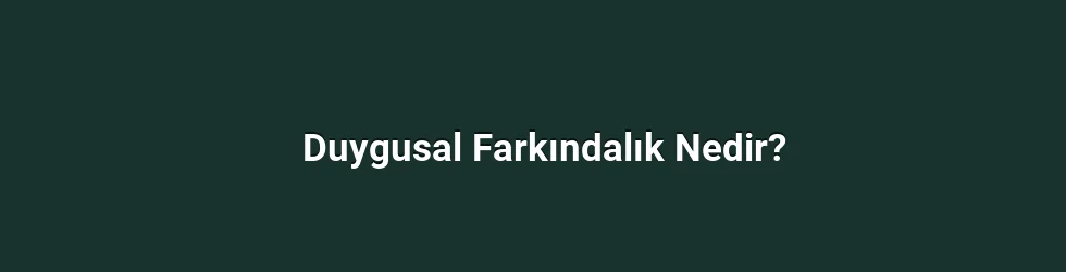 Duygusal Farkındalık Nedir?