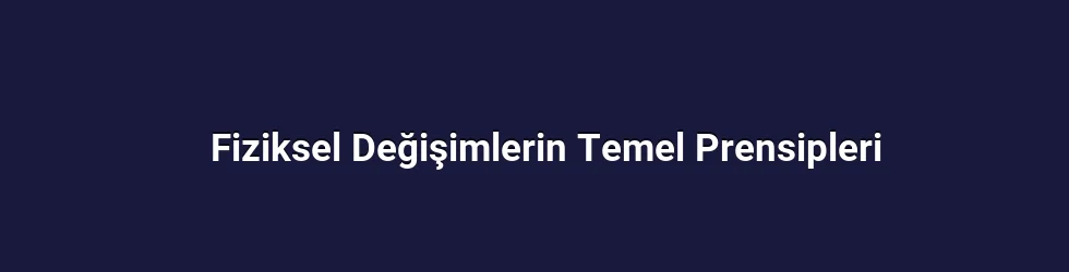 Fiziksel Değişimlerin Temel Prensipleri