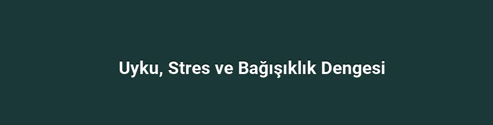 Uyku, Stres ve Bağışıklık Dengesi
