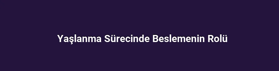 Yaşlanma Sürecinde Beslemenin Rolü
