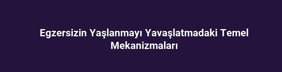 Egzersizin Yaşlanmayı Yavaşlatmadaki Temel Mekanizmaları