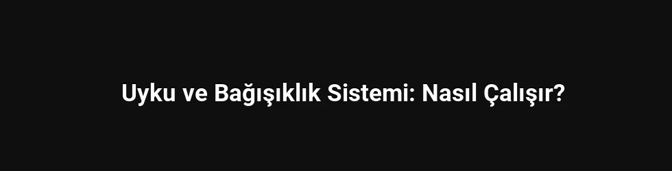 Uyku ve Bağışıklık Sistemi: Nasıl Çalışır?