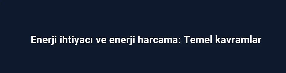 Enerji ihtiyacı ve enerji harcama: Temel kavramlar