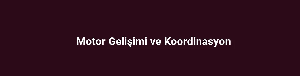 Motor Gelişimi ve Koordinasyon