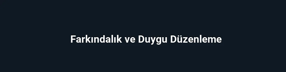 Farkındalık ve Duygu Düzenleme
