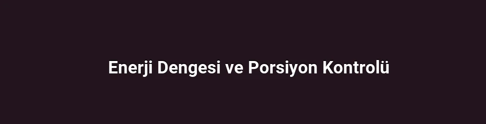 Enerji Dengesi ve Porsiyon Kontrolü