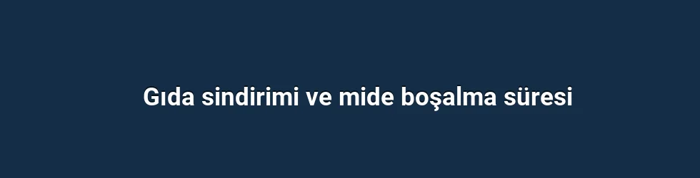Gıda sindirimi ve mide boşalma süresi