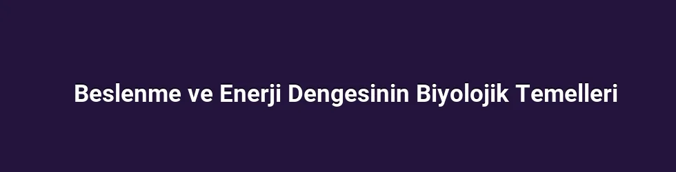 Beslenme ve Enerji Dengesinin Biyolojik Temelleri